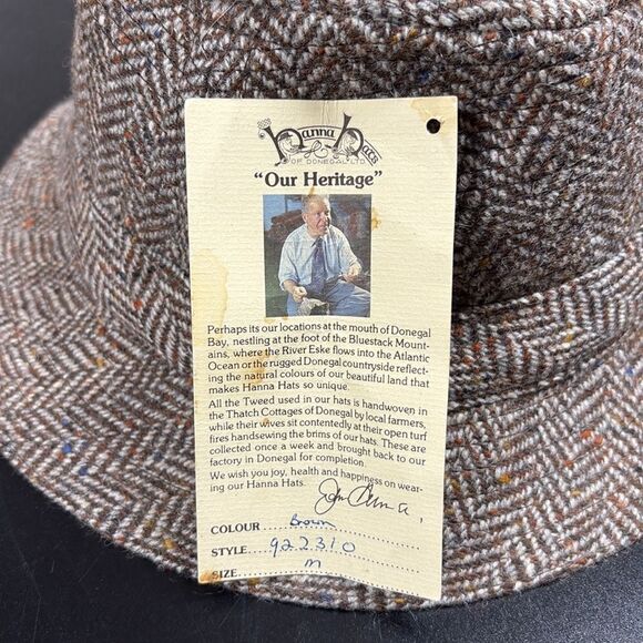 Hanna Hats Donegal Handcrafted Irish Tweed Walking Hat - Mint Condition - Picture 16 of 16